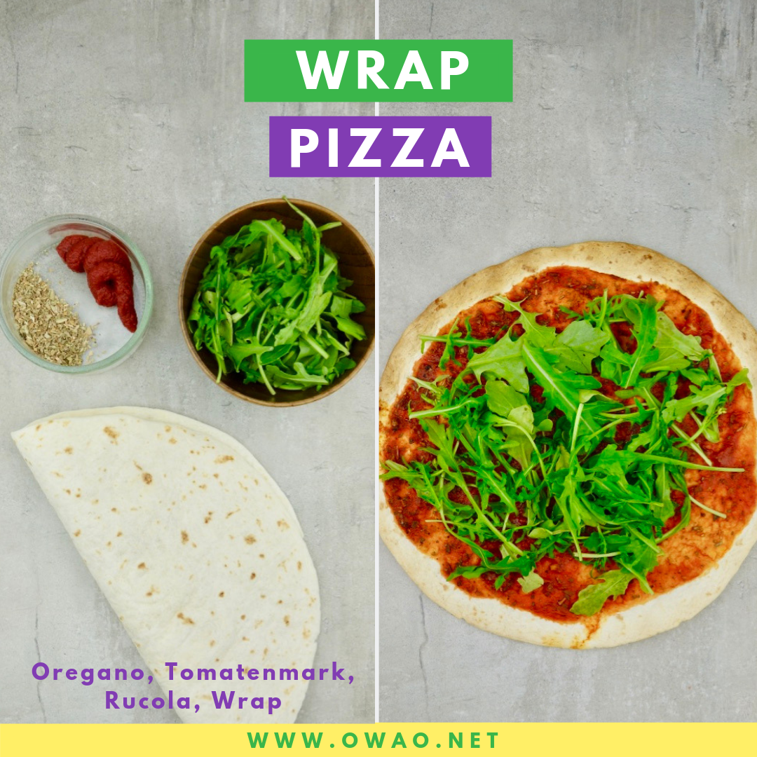 OWAO-Ernährung für Vielbeschäftigte-Wrap Pizza-Meal Prep-Meal Prep Vegan