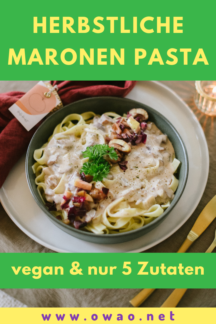 Herbstliches Essen Herbstliche Pasta gefällig Probier doch mal unsere Apfel-Maronen Pasta! ⁣