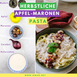 Herbstliches Essen Herbstliche Pasta gefällig Probier doch mal unsere Apfel-Maronen Pasta⁣