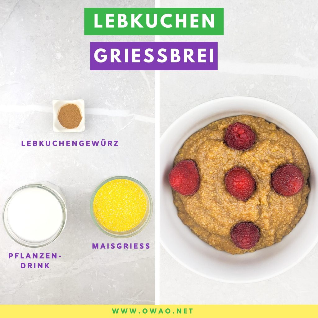 OWAO!-Meal Prep-Meal Prep vegan-Grießbrei ohne Ei-Grießbrei ohne Milch-Grießbrei