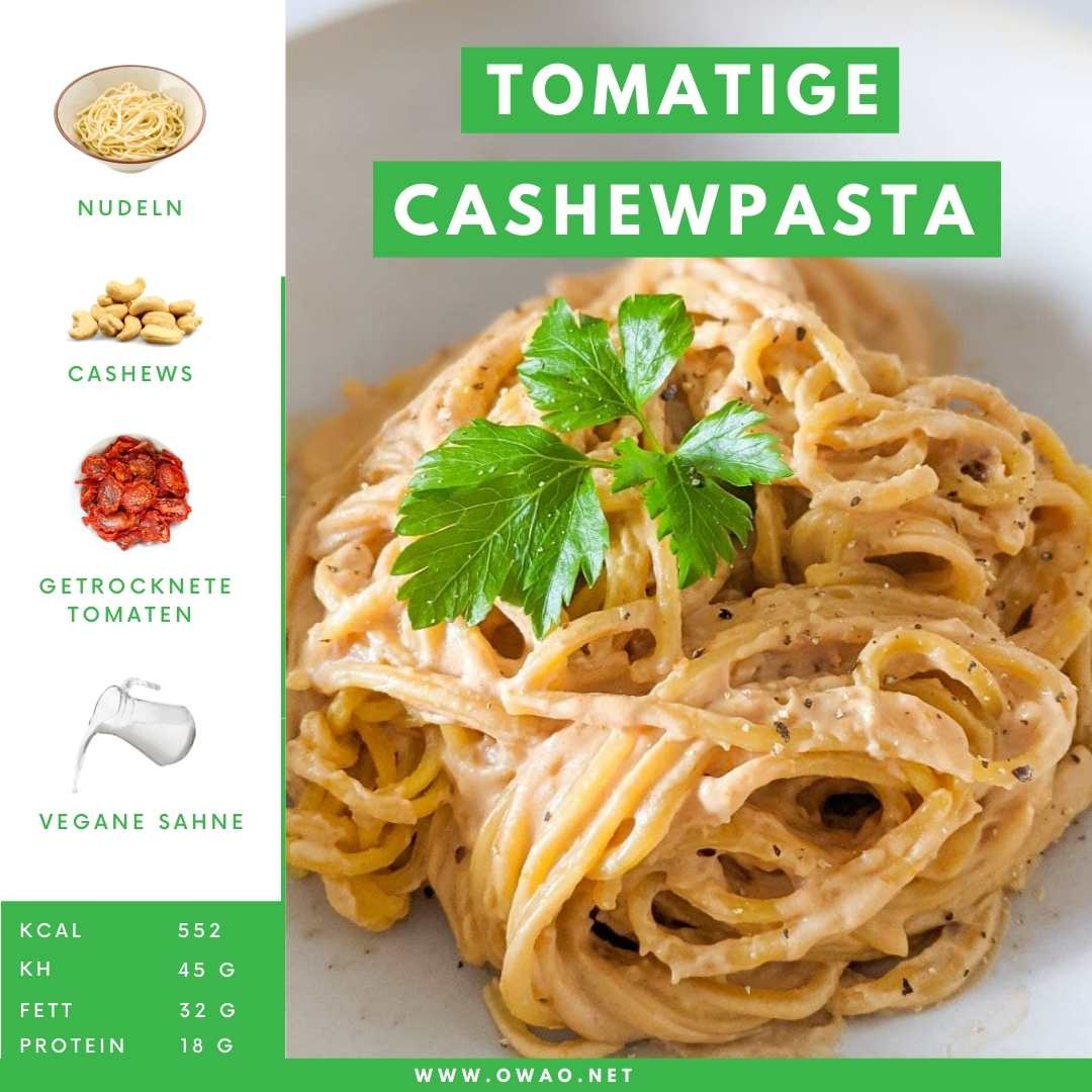 Vegane Nudelgerichte: Tomatige Cashewpasta!